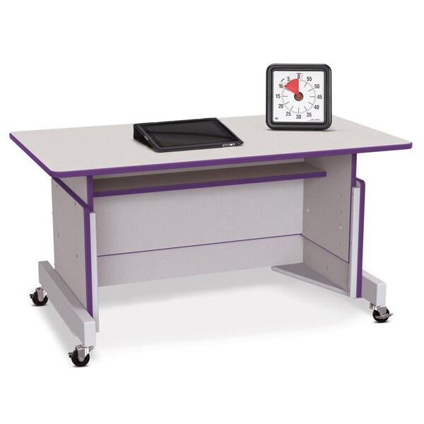 Jonti-Craft Rainbow Accents Apollo Single Computer Desk, Purple 3351JC004 - main